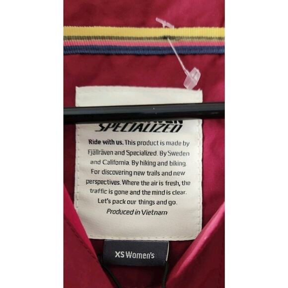 Fjallraven x Specialized Riders Wind Jacket Women's XS Pomegranate Red NWT $179 - Picture 5 of 9